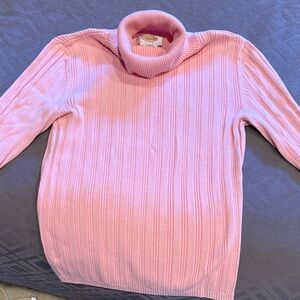 Talbots Light Pink Ribbed Turtleneck Sweater